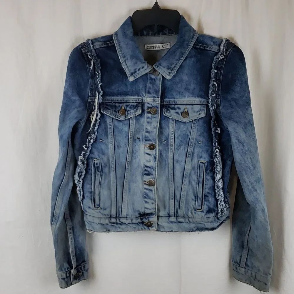 Zara Women's Medium Distressed Jean Jacket